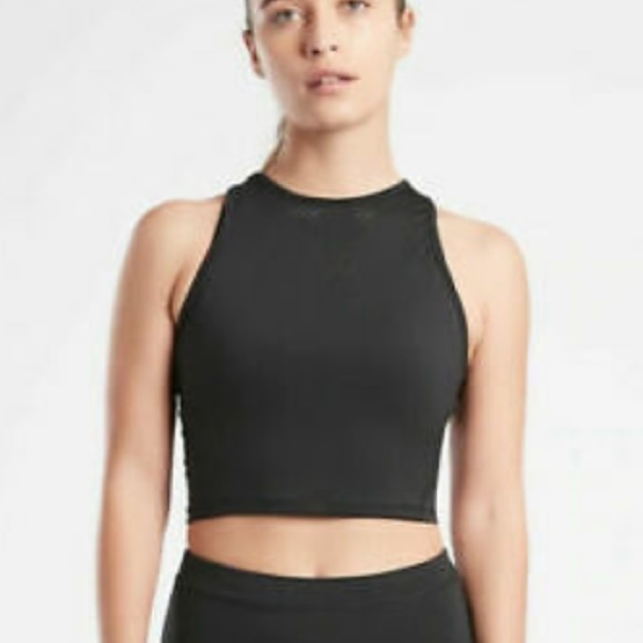 Athleta Tops New Black Athleta Accelerate Crop Tank Poshmark
